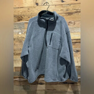 Eddie Bauer fleece 1/4 zip cozy warm pull over unisex gray 90s style pocket 3XL
